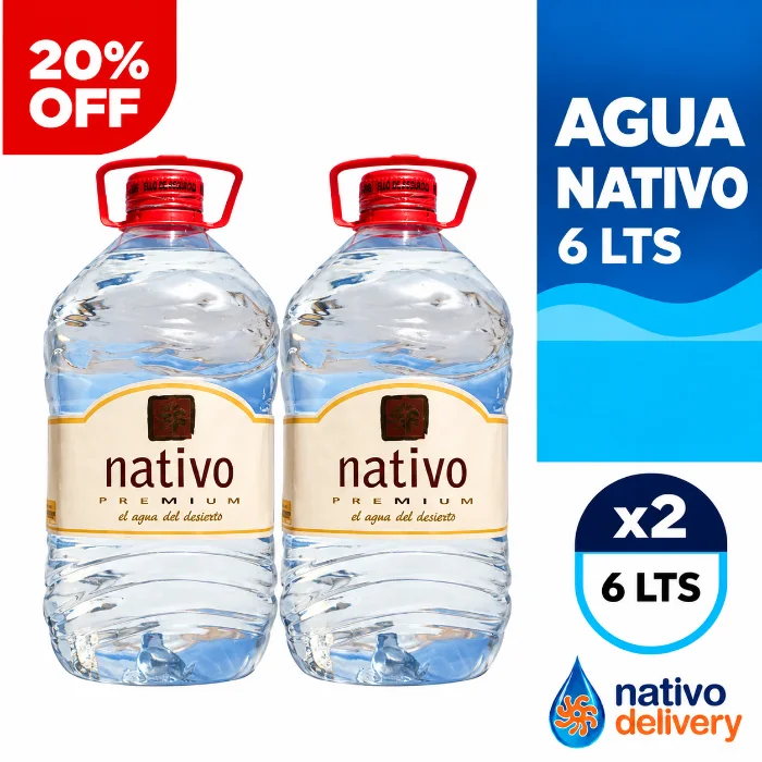 Folleto Agua Nativo 6 litros, pack de 2