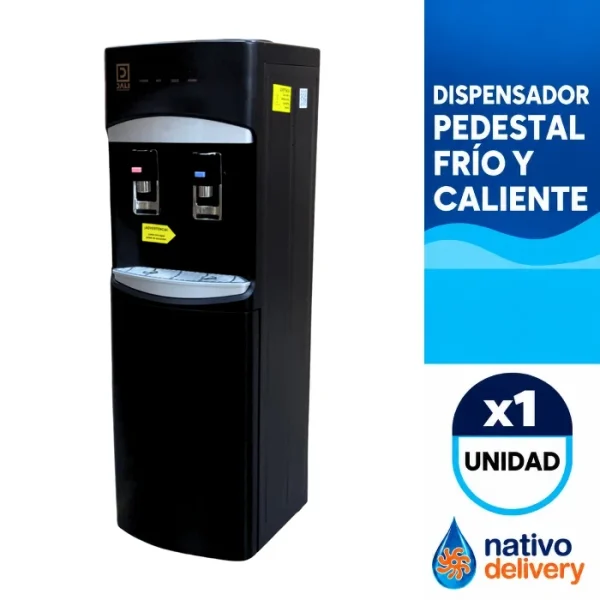 Dispensador de pedestal frío y caliente negro mate