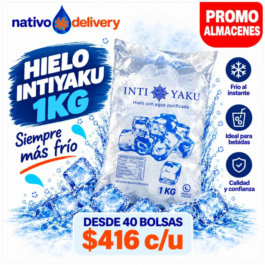 Hielo Inti Yaku — Bolsa 1kg: $416. Ir al producto