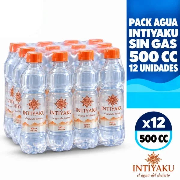 Pack de 12 botellas de agua Intiyaku sin gas de 500cc