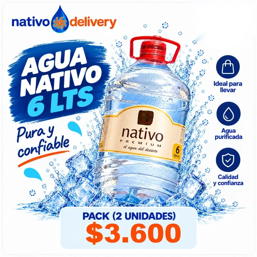 Agua Nativo 6L — Pack 2 unidades: $3.600. Ir al producto