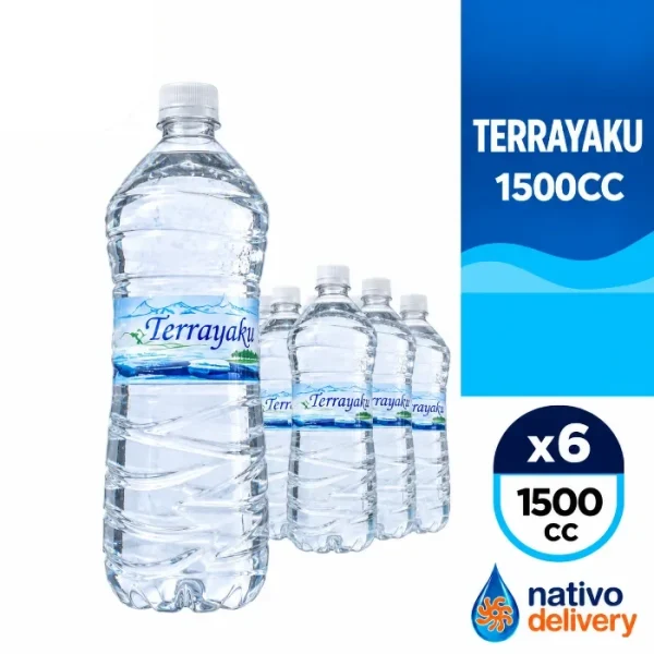 Botellas de agua purificada Terrayaku 1500cc y 500cc sin gas